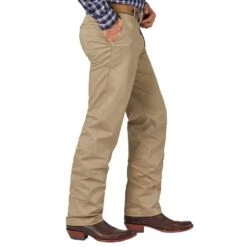 Wrangler Mens Riata Khaki Flat Front Pants -Cinc Clothing Shop 00096KH 2