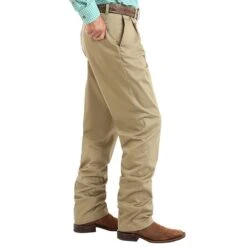 Wrangler Mens Riata Khaki Pleated Front Pants -Cinc Clothing Shop 00097KH 2