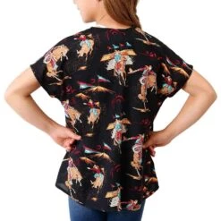 Roper Apparel Girl's Retro Rodeo Print Cardigan -Cinc Clothing Shop 03 800 0590 6095 02