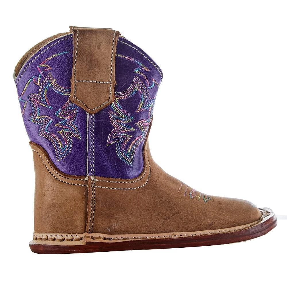 Roper NRS Exclusive Infant Footwear Tan Vamp Purple Shaft Boot 6 Roper NRS Exclusive Infant Footwear Tan Vamp Purple Shaft Boot - Image 4