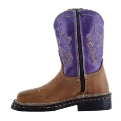 Roper NRS Exclusive Toddler Footwear Tan Vamp Purple Shaft Cowgirl Boot -Cinc Clothing Shop 09 017 0199 0002 2