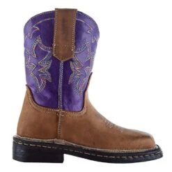 Roper NRS Exclusive Toddler Footwear Tan Vamp Purple Shaft Cowgirl Boot -Cinc Clothing Shop 09 017 0199 0002 4