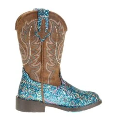 Roper Footwear Kids Roper Blue Southwest Glitter Vamp Brown Shaft -Cinc Clothing Shop 09 018 1225 2063 4