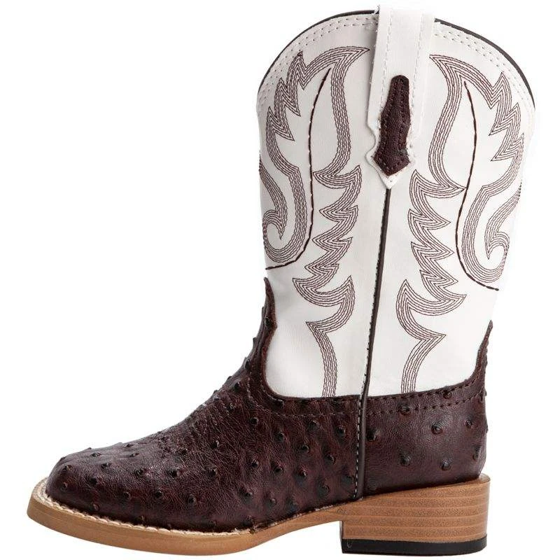 Roper Kid's Brown Ostrich Print Cowboy Boots 5 Roper Kid's Brown Ostrich Print Cowboy Boots - Image 3