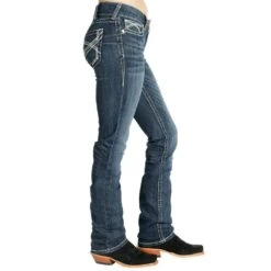 Ariat Ladies REAL Ivory Straight Leg Jeans -Cinc Clothing Shop 10024300 2