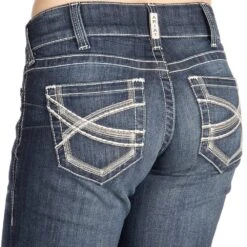 Ariat Ladies REAL Ivory Straight Leg Jeans -Cinc Clothing Shop 10024300 3