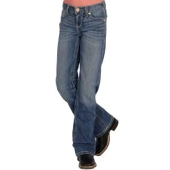 Ariat Girls Real Bootcut Whipstitch Jeans -Cinc Clothing Shop 10025985