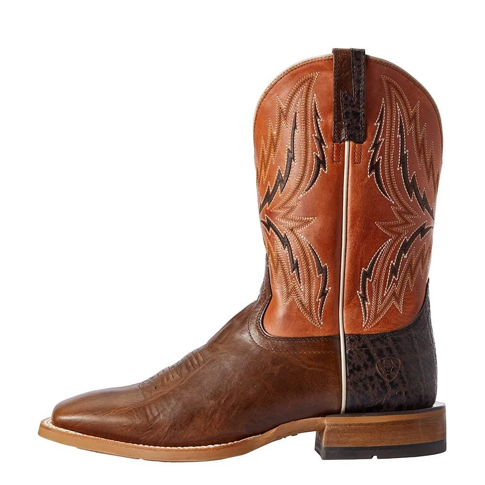 Ariat Men's Ariat Arena Rebound Chocolate 11in. Rave Orange Square Toe Cowboy Boot 4 Ariat Men's Ariat Arena Rebound Chocolate 11in. Rave Orange Square Toe Cowboy Boot - Image 2