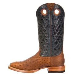 Relentless By Ariat Men's Ariat Relentless Rust Full Quill Ostrich 13in. Steedy Blue Top Cowboy Boot -Cinc Clothing Shop 10031514 21
