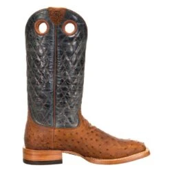 Relentless By Ariat Men's Ariat Relentless Rust Full Quill Ostrich 13in. Steedy Blue Top Cowboy Boot -Cinc Clothing Shop 10031514 41