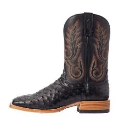 Ariat Men's Ariat Barker Black Full Quill Ostrich 11in. Liberty Black Top Cowboy Boots -Cinc Clothing Shop 10031577 1