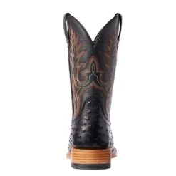 Ariat Men's Ariat Barker Black Full Quill Ostrich 11in. Liberty Black Top Cowboy Boots -Cinc Clothing Shop 10031577 2