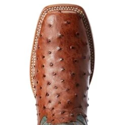 Ariat Men's Ariat Brandy Full Quill Ostrich 11in. Roaring Turquoise Top Cowboy Boot -Cinc Clothing Shop 10034113 3