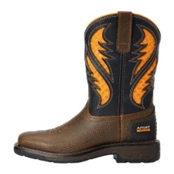 Ariat Kids VentTek Cocoa Brown Work Orange Cowboy Boot -Cinc Clothing Shop 10034159 1