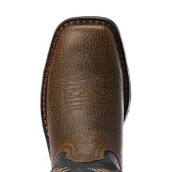 Ariat Kids VentTek Cocoa Brown Work Orange Cowboy Boot -Cinc Clothing Shop 10034159 3