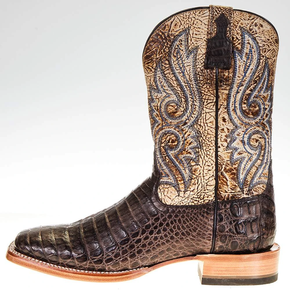 Ariat Men's Relentless Chocolate Caiman Belly 11in. Lion Tan Top Boot 5 Ariat Men's Relentless Chocolate Caiman Belly 11in. Lion Tan Top Boot - Image 3