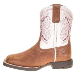 Ariat Childrens Tan And Pearlized Double Kicker Adobe Cowboy Boot -Cinc Clothing Shop 10036850 2