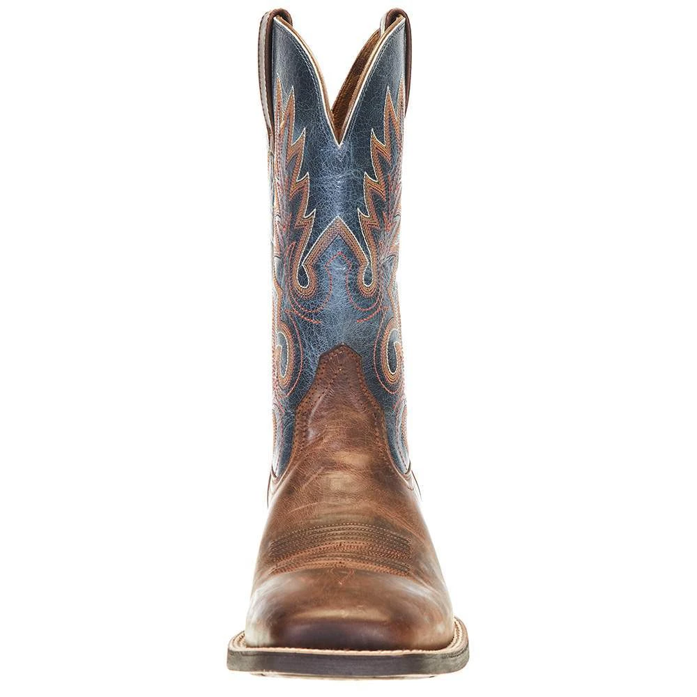 Ariat Men's Layton Weathered Chestnut 11in. Rail Blue Top Square Toe Boot 4 Ariat Men's Layton Weathered Chestnut 11in. Rail Blue Top Square Toe Boot - Image 2