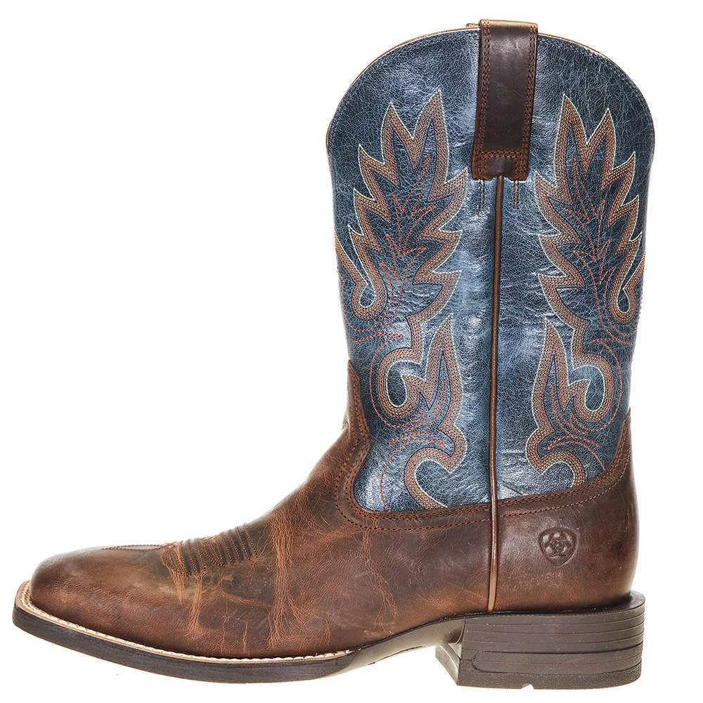 Ariat Men's Layton Weathered Chestnut 11in. Rail Blue Top Square Toe Boot 5 Ariat Men's Layton Weathered Chestnut 11in. Rail Blue Top Square Toe Boot - Image 3