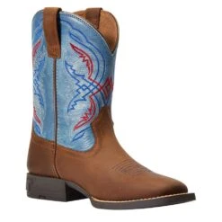 Ariat Children's/Youth Brown Double Kicker Square Toe Western Boot -Cinc Clothing Shop 10040247 3