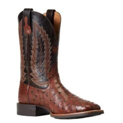 Ariat Men`s Quantum Primo Antique Tobac FQ Ostrich 11in. Thunder Brown Top Square Toe Boots -Cinc Clothing Shop 10040304 3