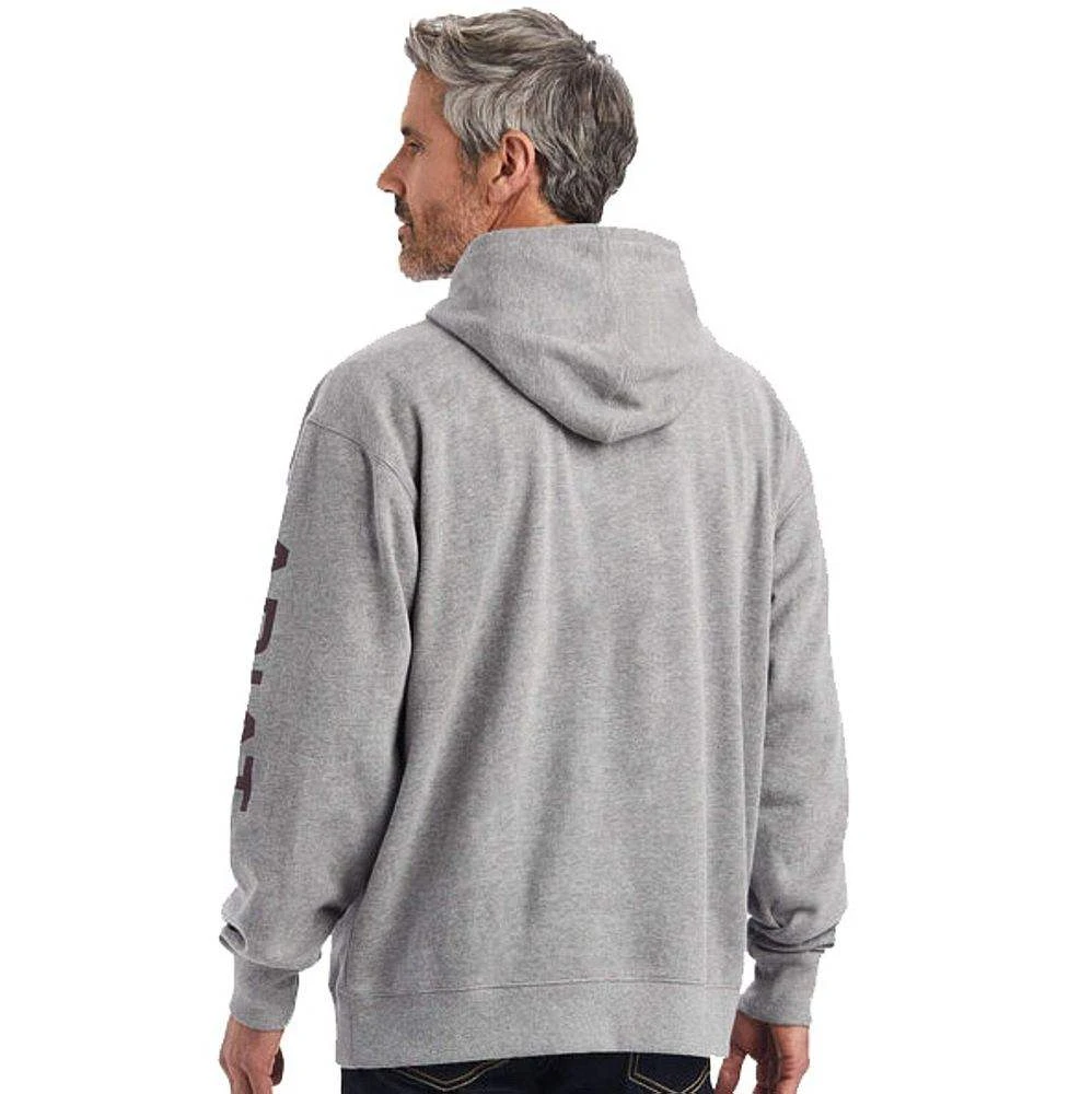 Ariat Men's Logo Hoodie Heather Grey 5 Ariat Men's Logo Hoodie Heather Grey - Image 3