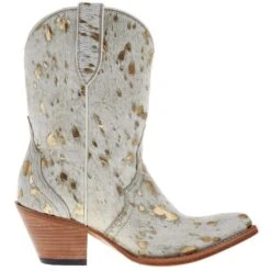 Ariat Women's Bandida White Metallic Hair On Bootie -Cinc Clothing Shop 10044392 05