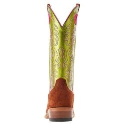 Ariat Women's Futurity Boon Cognac Roughout Electric Lime Patent Top Boot -Cinc Clothing Shop 10044400 03