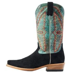 Ariat Men's Futurity Showman Black Roughout Turquoise Top Cowboy Boot -Cinc Clothing Shop 10044498 03