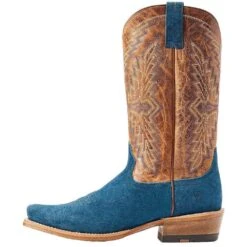 Ariat Men's Futurity Showman Navy Roughout Brown Top Cowboy Boot -Cinc Clothing Shop 10044550 03