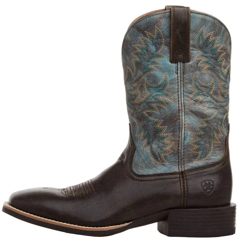 Ariat Men's Sport Latigo Chocolate Brown 11in Stone Blue Top 4 Ariat Men's Sport Latigo Chocolate Brown 11in Stone Blue Top - Image 2