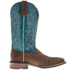 Ariat Men's Ricochet Aged Tan Mystic Teal Square Toe -Cinc Clothing Shop 10044568 05