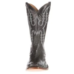 Rios Of Mercedes Mens Black Ostrich 12in. Black Calf Cowboy Boots -Cinc Clothing Shop 101030 1