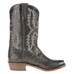 Rios Of Mercedes Mens Black Ostrich 12in. Black Calf Cowboy Boots -Cinc Clothing Shop 101030 4