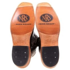 Rios Of Mercedes Men's Ride Ready Black Full Quill Ostrich 15in. Black Calf Top Cowboy Boot -Cinc Clothing Shop 102310 6