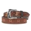 Western Fashion Leather Beaded Earth Tone Twisted X Belt -Cinc Clothing Shop 103871 default l