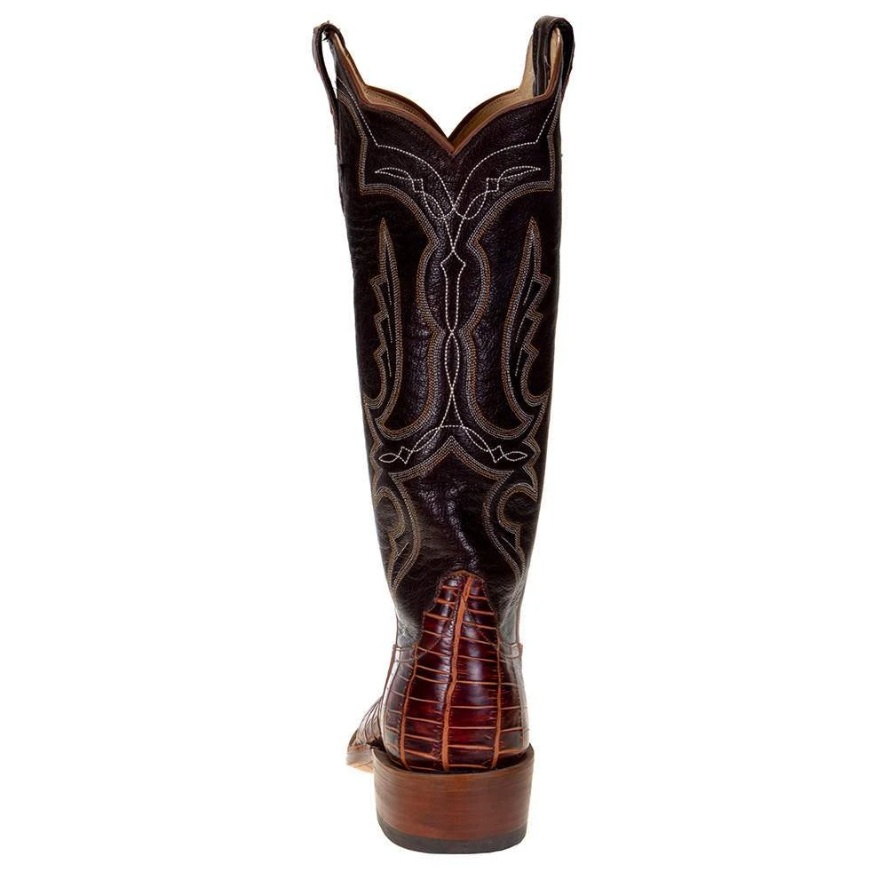 Rios Of Mercedes Ladies Rios Cognac Caiman Belly 14` Chocolate Top Cutter Toe 6 Rios Of Mercedes Ladies Rios Cognac Caiman Belly 14` Chocolate Top Cutter Toe - Image 4