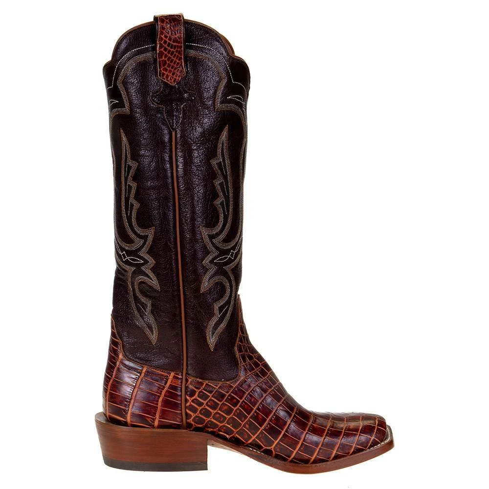 Rios Of Mercedes Ladies Rios Cognac Caiman Belly 14` Chocolate Top Cutter Toe 7 Rios Of Mercedes Ladies Rios Cognac Caiman Belly 14` Chocolate Top Cutter Toe - Image 5