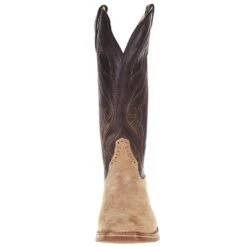 Rios Of Mercedes Men's Ride Ready Tan Crazy Horse Rough Out 15in. Chocolate Remuda Top Cutter Toe Boot