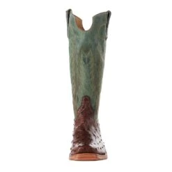 Rios Of Mercedes Men's Ride Ready Kango Tobac Full Quill Ostrich 15in. Jade Made Dog Top Boot -Cinc Clothing Shop 106510 2