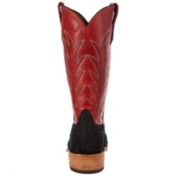 Rios Of Mercedes Men's Black Suede Full Quill Ostrich 13in. Red Fools Goat Top Cutter Toe Boot -Cinc Clothing Shop 106511 4