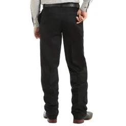 Wrangler Mens Riata Black Flat Front Pants