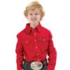 Boy's Wrangler Red Work Shirt -Cinc Clothing Shop 1088 default l
