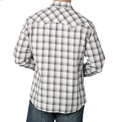 Wrangler Men's Retro Long Sleeve Gray Sawtooth Snap Western Shirt -Cinc Clothing Shop 112314916 3