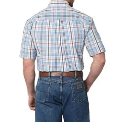 Wrangler Men's George Strait Short Sleeve Plaid Shirt -Cinc Clothing Shop 112315005 3