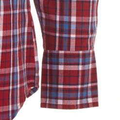 Wrangler Men's Wrinkle Resist Red Plaid Snap Shirt -Cinc Clothing Shop 112317086 2