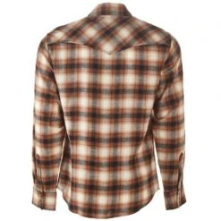 Men's Wrangler Retro Brown Plaid Modern Fit Flannel -Cinc Clothing Shop 112317108 3