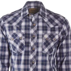 Wrangler Men's Retro Blue Plaid Modern Two Pocket Snap Shirt 8 Wrangler Men's Retro Blue Plaid Modern Two Pocket Snap Shirt -Cinc Clothing Shop 112317119 1