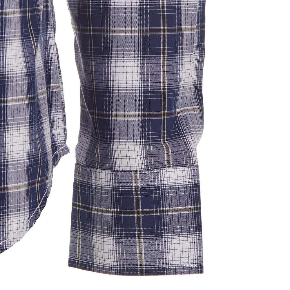 Wrangler Men's Retro Blue Plaid Modern Two Pocket Snap Shirt 5 Wrangler Men's Retro Blue Plaid Modern Two Pocket Snap Shirt - Image 3