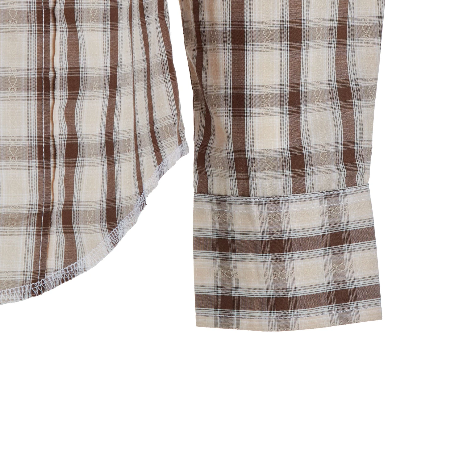 Wrangler Men's Brown Plaid Snap Shirt 5 Wrangler Men's Brown Plaid Snap Shirt - Image 3